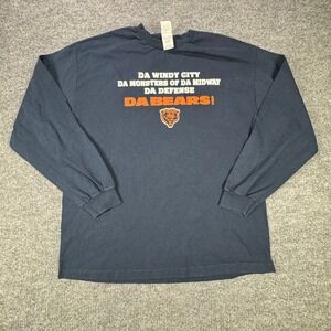 Chicago Bears Alstyle T Shirt Mens 2XL Navy Blue Windy City Monsters Long Sleeve